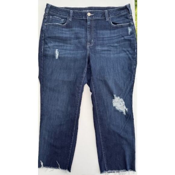 Lane Bryant High-Rise Hem Frayed Straight Lg Wm  Sz 20 Jeans - Picture 1 of 7